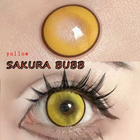 A-SAKURA BUBB YELLOW COLOR SOFT CONTACT LENS (2PCS/PAIR) A-SAKURA BUBB YELLOW COLOR SOFT CONTACT LENS (2PCS/PAIR)