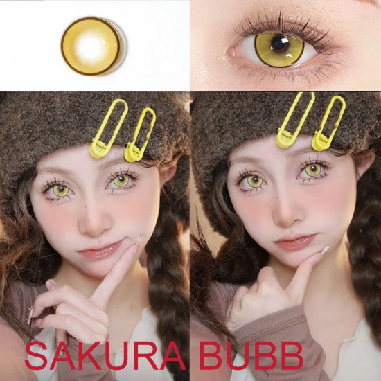 A-SAKURA BUBB YELLOW COLOR SOFT CONTACT LENS (2PCS/PAIR) A-SAKURA BUBB YELLOW COLOR SOFT CONTACT LENS (2PCS/PAIR)
