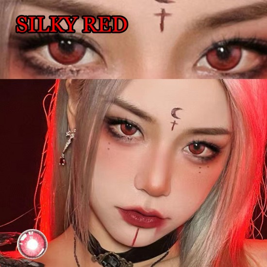 B-SILKY RED COSPLAY COLOR CONTACT LENS  (2PCS/PAIR)