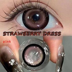 B-STRAWBERRY DRESS PINK COLOR SOFT CONTACT LENS (2PCS/PAIR)