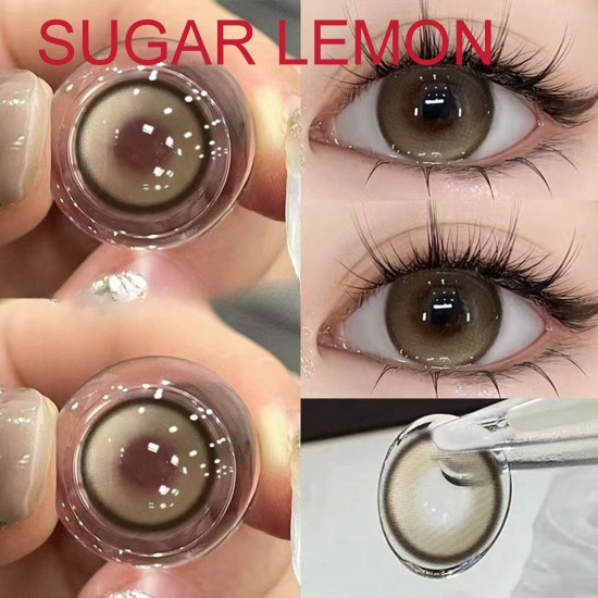B-SUGAR LEMON BROWN COLOR SOFT CONTACT LENS (2PCS/PAIR)