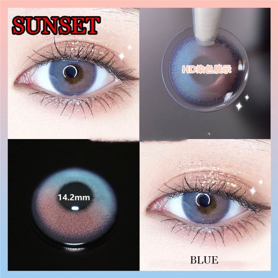B-SUNSET BLUE COLOR SOFT CONTACT LENS (2PCS/PAIR)