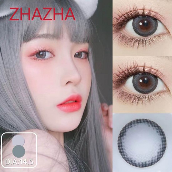 B-ZHAZHA GRAY COLOR SOFT CONTACT LENS (2PCS/PAIR)