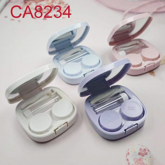 D-CA8234 SQUARE FLAT CONTACT LENS CASE WITH MIRROR