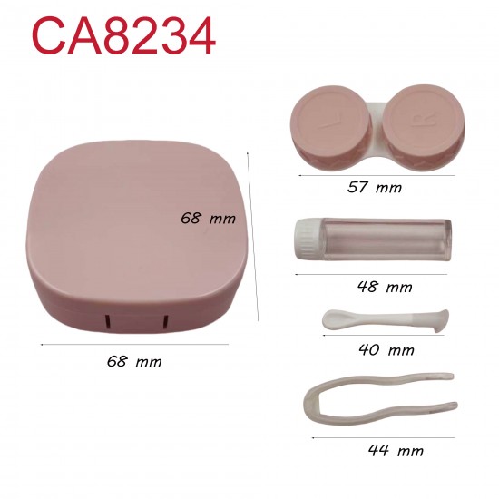 D-CA8234 SQUARE FLAT CONTACT LENS CASE WITH MIRROR