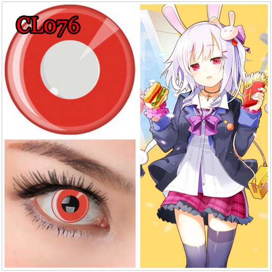 A-CL076 RED RING COSPLAY COLOR CONTACT LENSES (2PCS/PAIR)