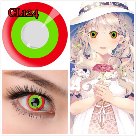 A-CL124 RED GREEN RING COSPLAY COLOR CONTACT LENS (2PCS/PAIR)