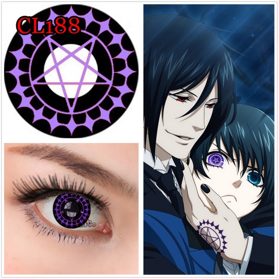 A-CL188 CIEL BLACK BULTER COSPLAY COLOR CONTACT LENS (2PCS/PAIR)