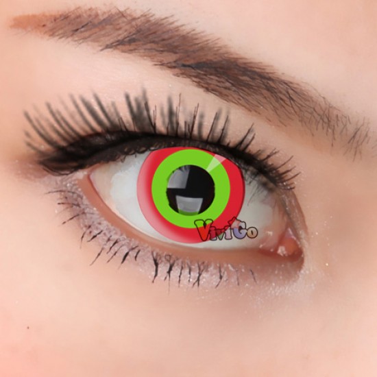 A-CL124 RED GREEN RING COSPLAY COLOR CONTACT LENS (2PCS/PAIR)