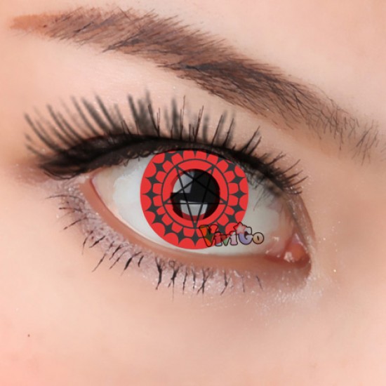 A-CL249 RED BLACK CIEL COSPLAY COLOR CONTACT LENS (2PCS/PAIR)