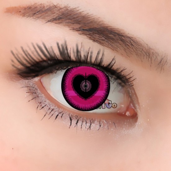 A-CL377 PINK HEART COSPLAY COLOR CONTACT LENS (2PCS/PAIR)