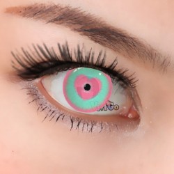 A-CL385 CANDY HEART PINKBLUE COLOR SOFT CONTACT LENS (2PCS/PAIR)
