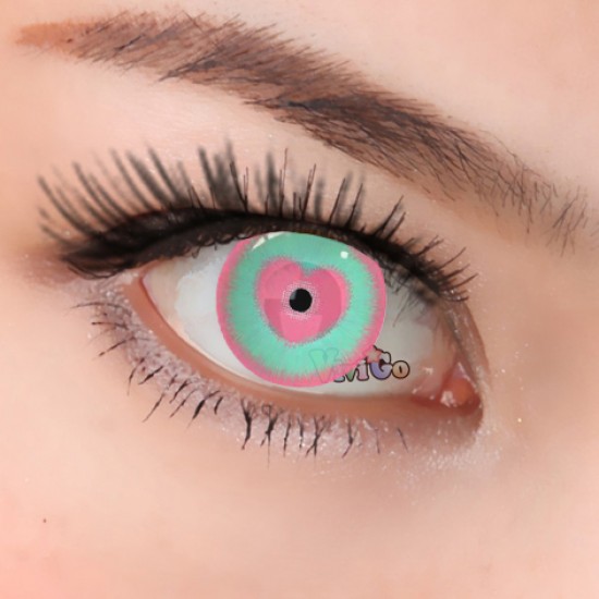 A-CL385 CANDY HEART PINKBLUE COLOR SOFT CONTACT LENS (2PCS/PAIR)